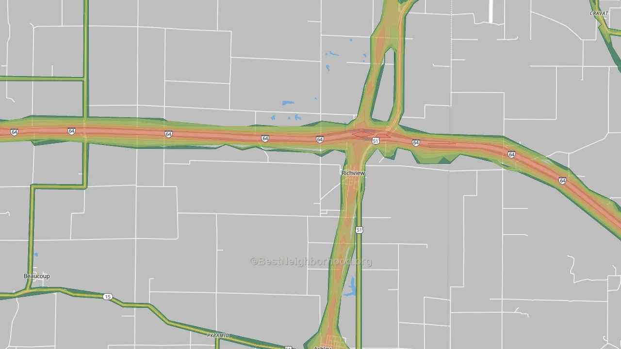 Richview, IL Map of Noise Levels in Richview