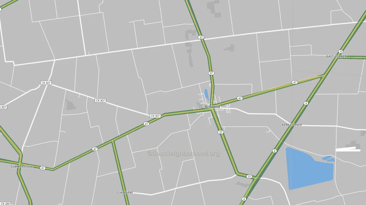 Richwood, OH Map of Noise Levels in Richwood