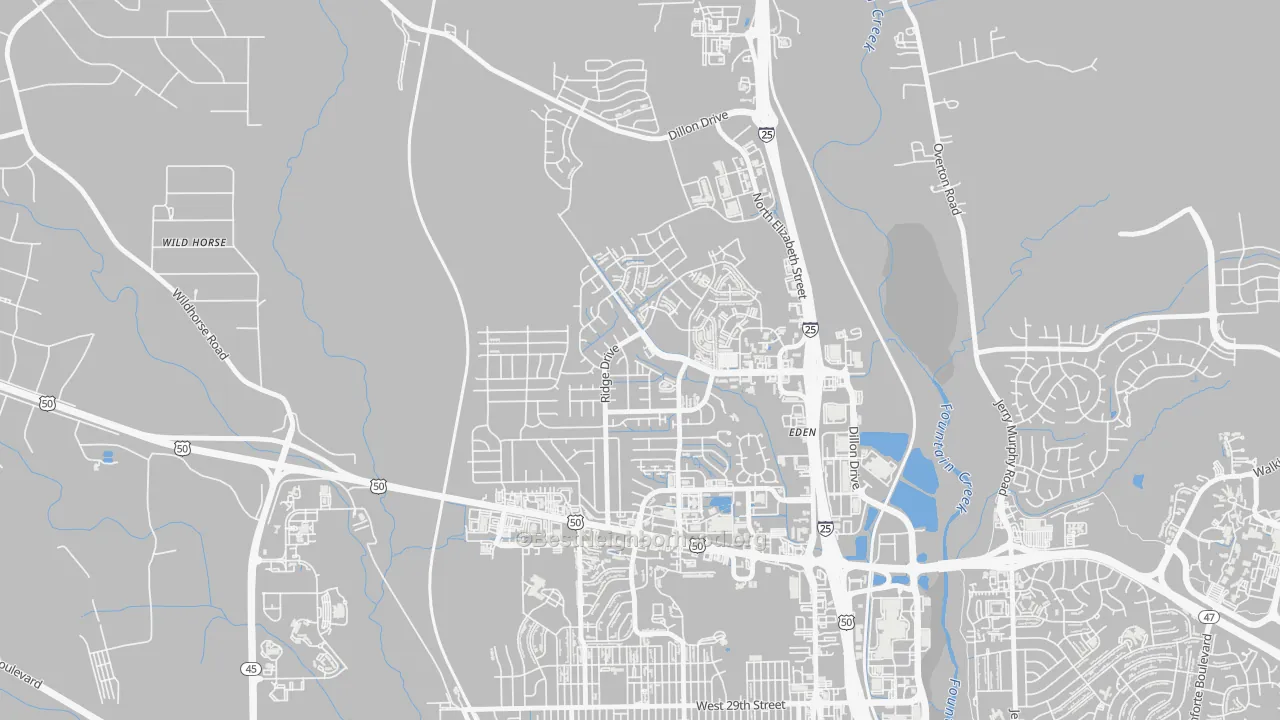 Ridge, Pueblo, CO Map of Noise Levels in Ridge