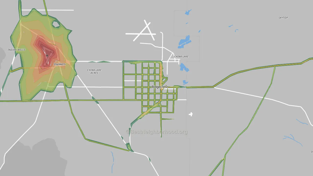 Ridgecrest, CA Map of Noise Levels in Ridgecrest