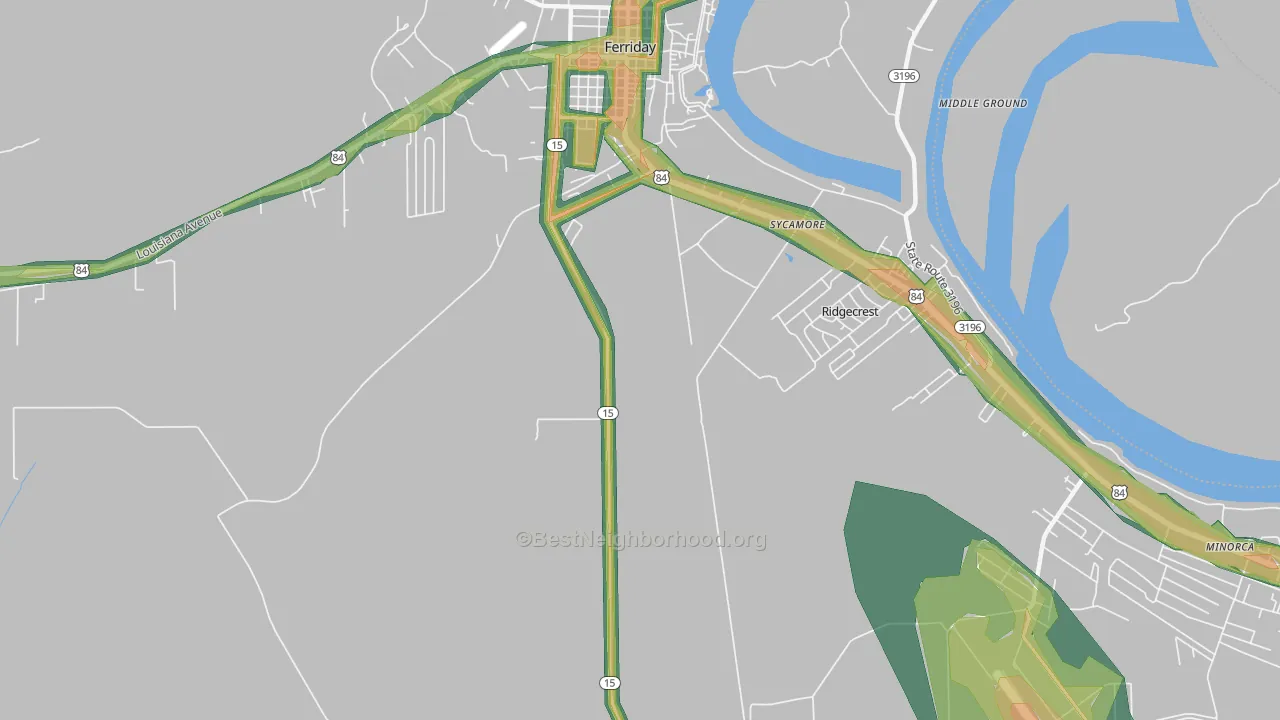 Ridgecrest, LA Map of Noise Levels in Ridgecrest