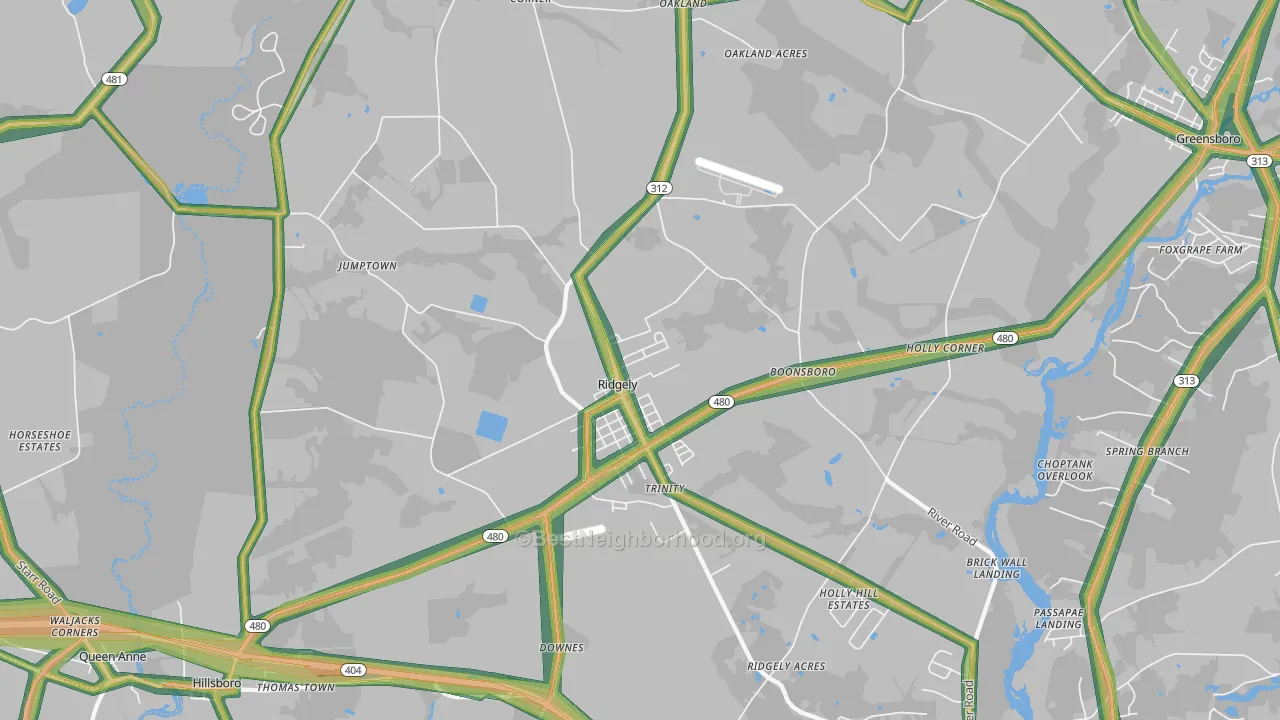 Ridgely, MD Map of Noise Levels in Ridgely