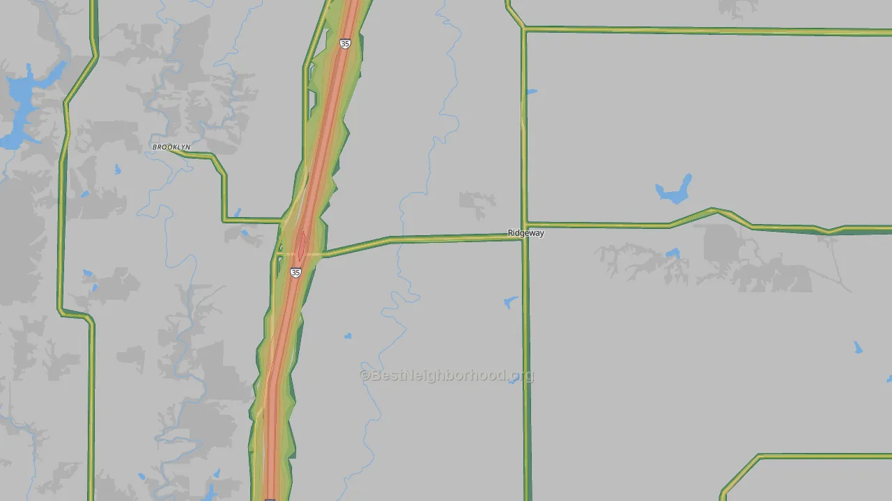 Ridgeway, MO Map of Noise Levels in Ridgeway