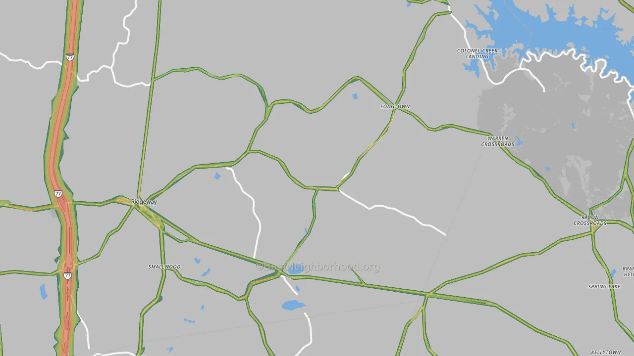 Ridgeway, SC Map of Noise Levels in Ridgeway
