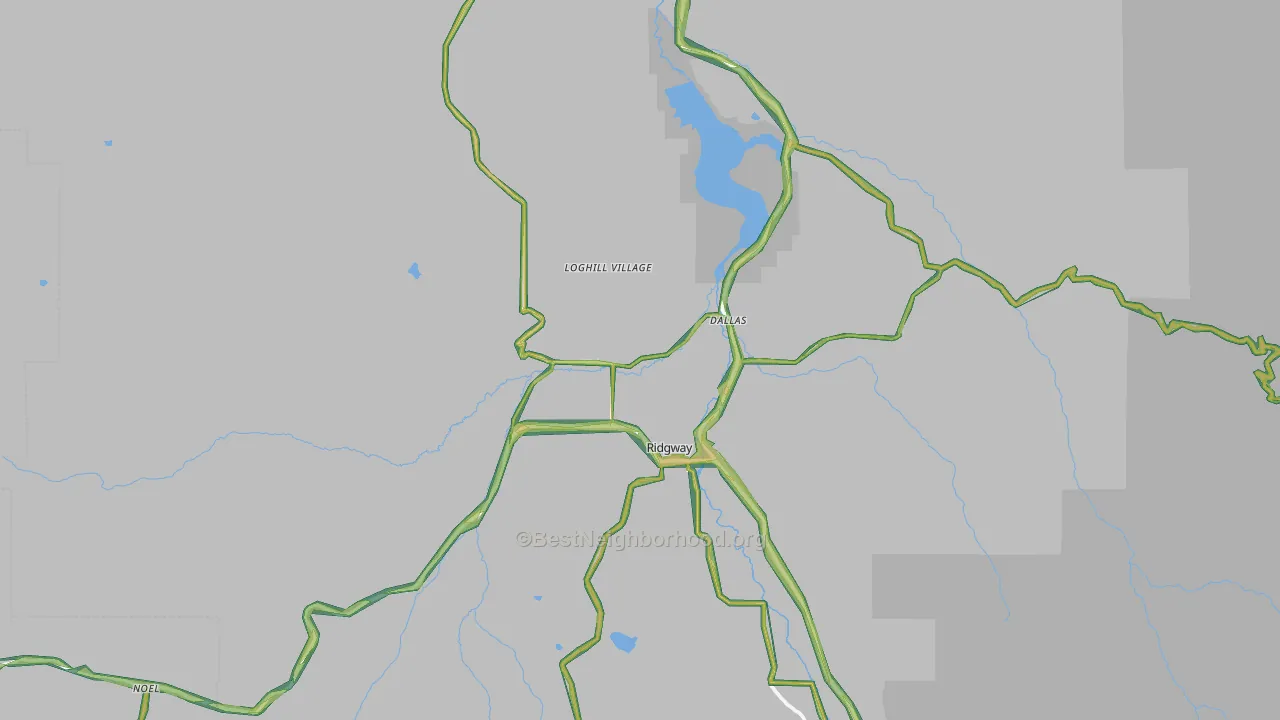 Ridgway, CO Map of Noise Levels in Ridgway