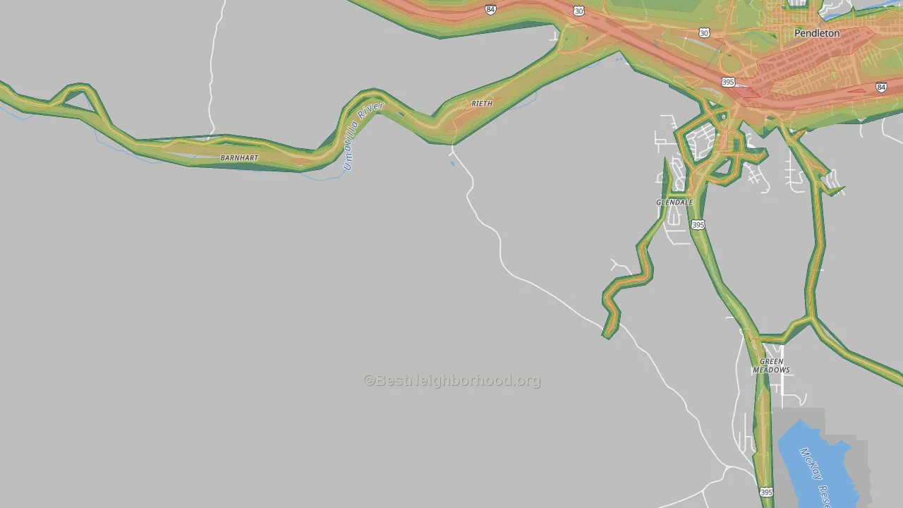 Rieth, OR Map of Noise Levels in Rieth