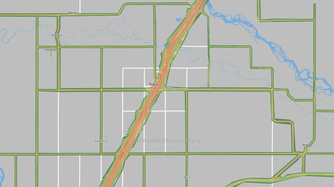 Rigby, ID Map of Noise Levels in Rigby