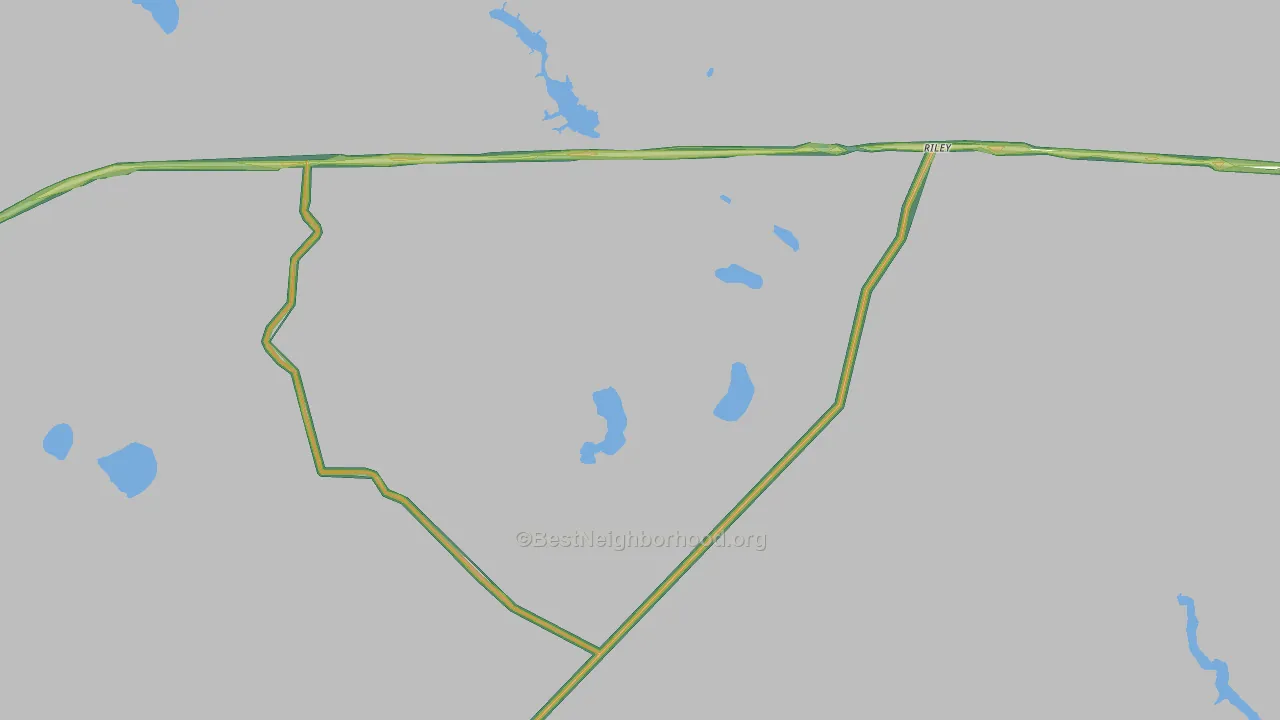 Riley, OR Map of Noise Levels in Riley