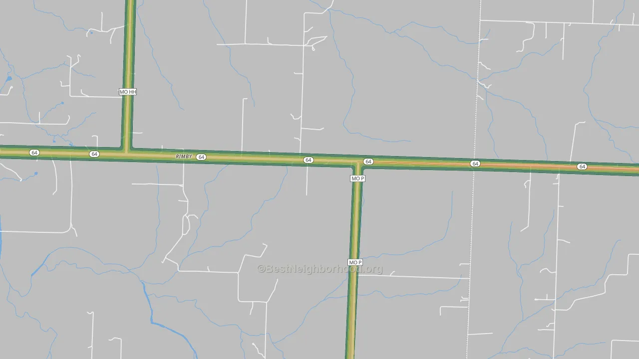 Rimby, MO Map of Noise Levels in Rimby