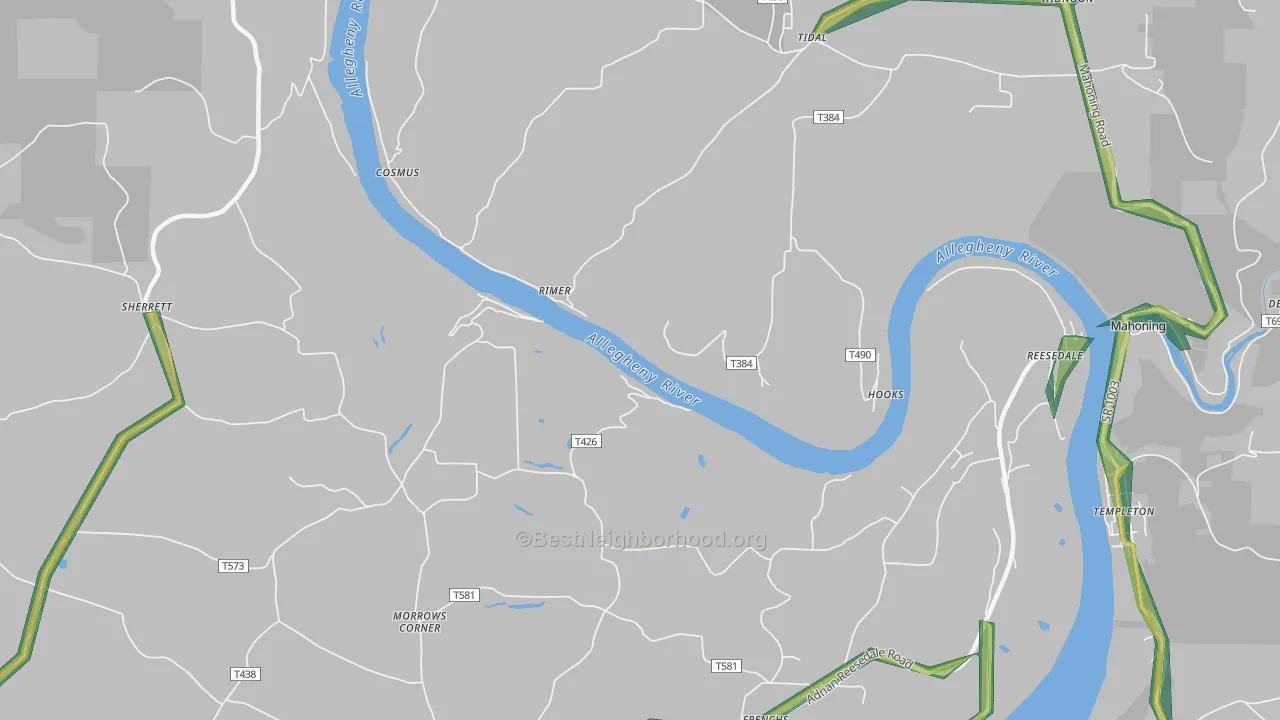 Rimer, PA Map of Noise Levels in Rimer