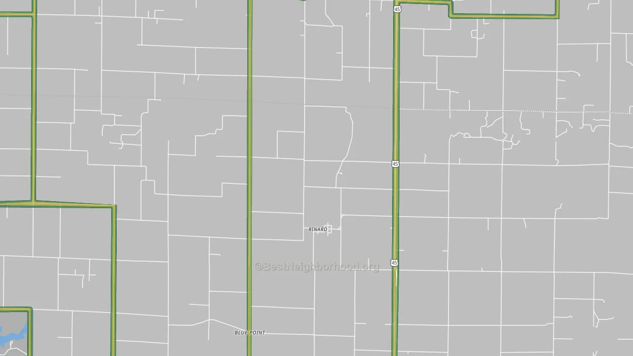 Rinard, IL Map of Noise Levels in Rinard