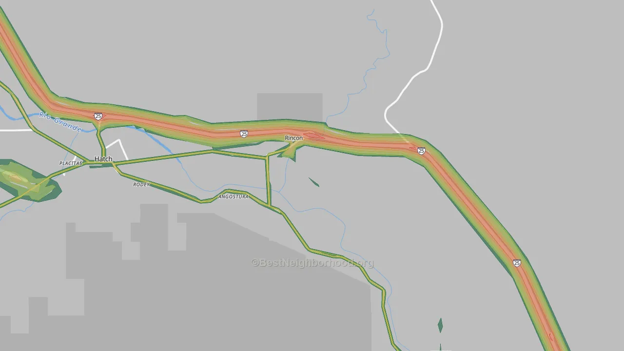Rincon, NM Map of Noise Levels in Rincon