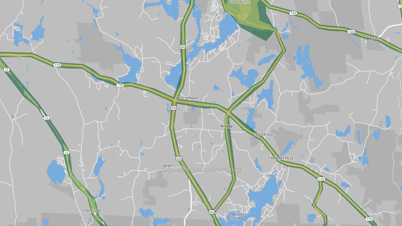 Rindge, NH Map of Noise Levels in Rindge