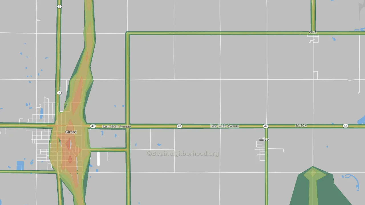 Ringo, KS Map of Noise Levels in Ringo