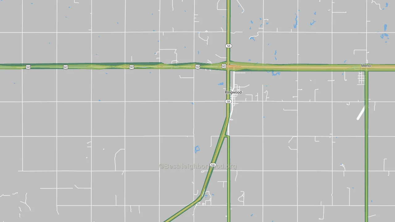 Ringwood, OK Map of Noise Levels in Ringwood