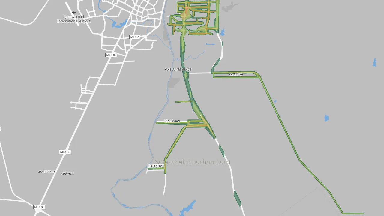 Rio Bravo, TX Map of Noise Levels in Rio Bravo