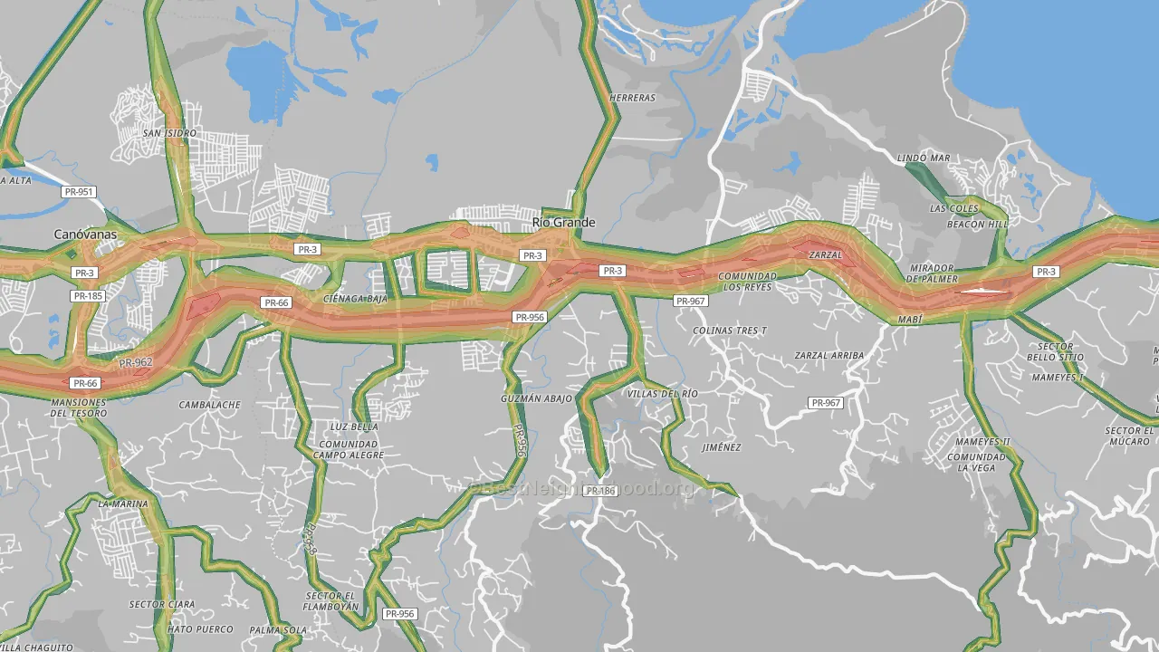 Rio Grande Municipio, PR Map of Noise Levels in Rio Grande Municipio