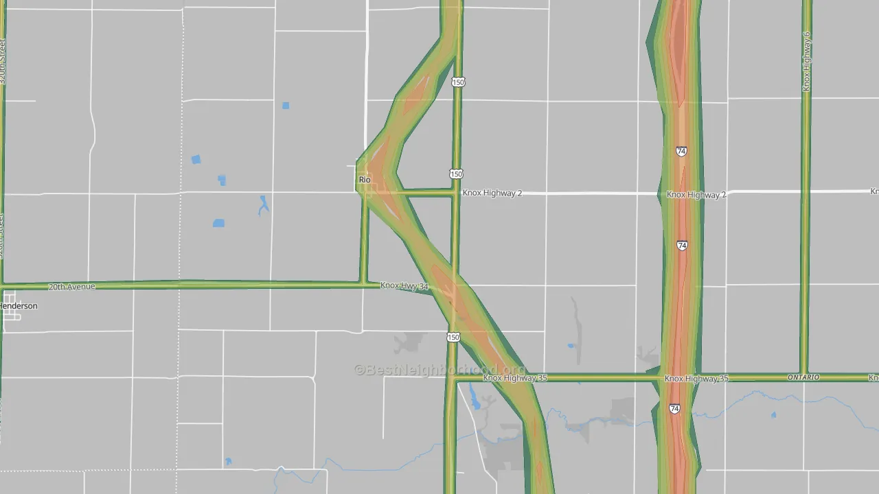 Rio, IL Map of Noise Levels in Rio