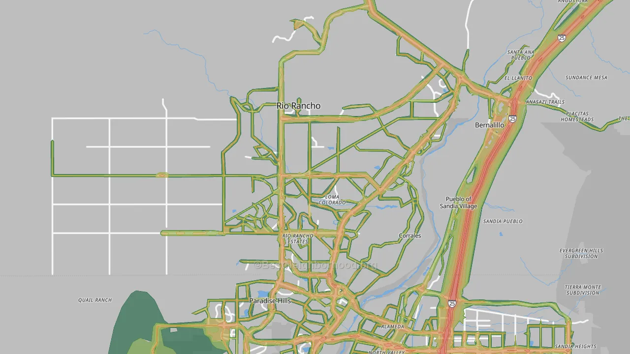 Rio Rancho, NM Map of Noise Levels in Rio Rancho