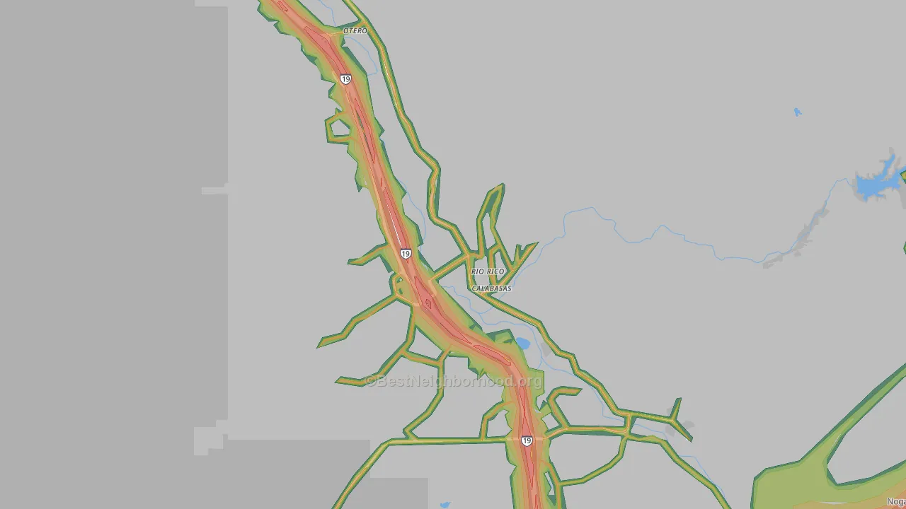 Rio Rico, AZ Map of Noise Levels in Rio Rico