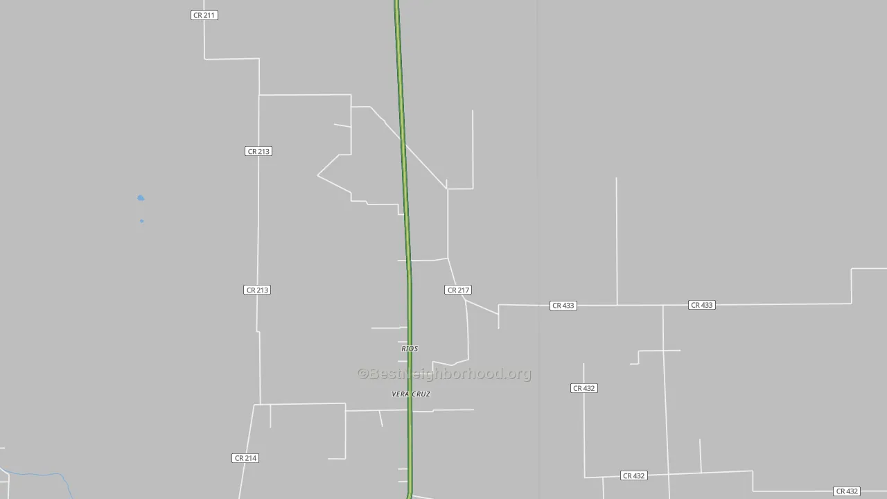 Rios, TX Map of Noise Levels in Rios