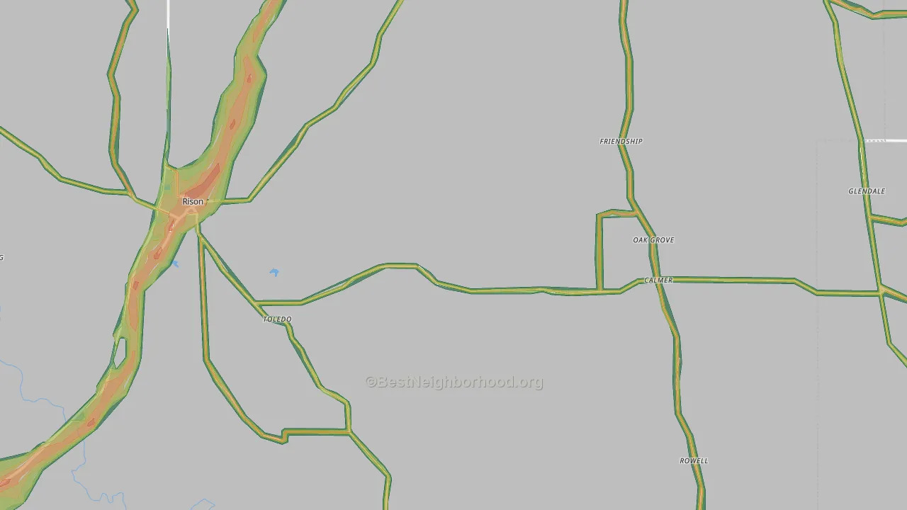 Rison, AR Map of Noise Levels in Rison