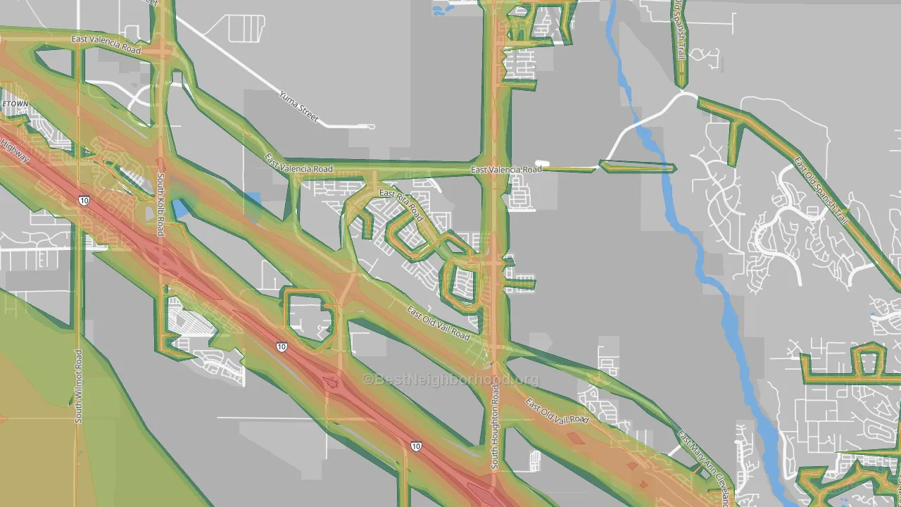 Rita Ranch, Tucson, AZ Map of Noise Levels in Rita Ranch