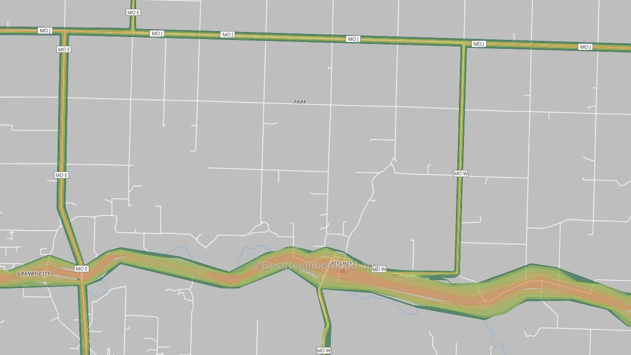 Ritchey, MO Map of Noise Levels in Ritchey