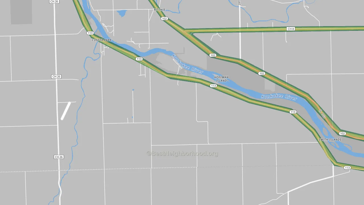 Ritchie, IL Map of Noise Levels in Ritchie