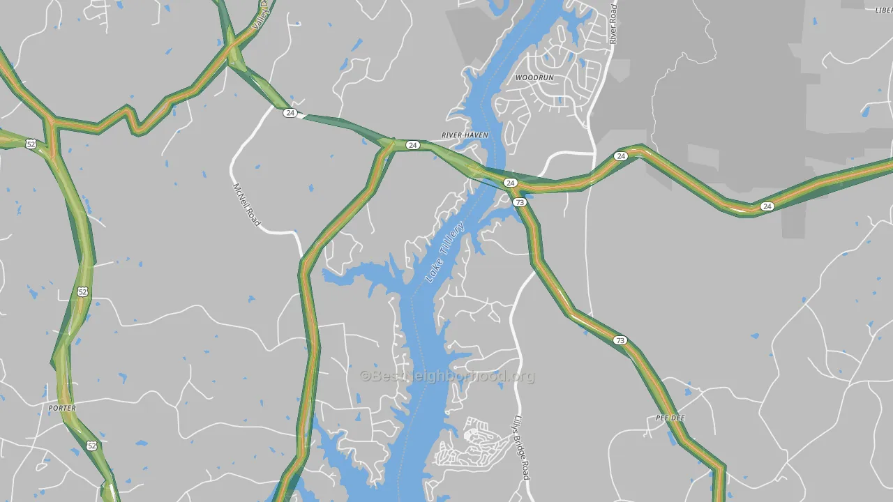River Haven, NC Map of Noise Levels in River Haven