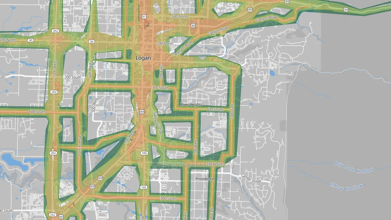 River Heights, UT Map of Noise Levels in River Heights