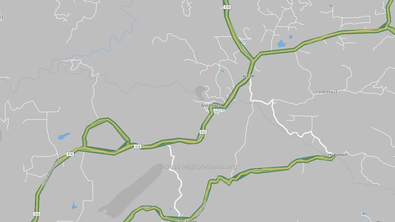 River Pines, CA Map of Noise Levels in River Pines