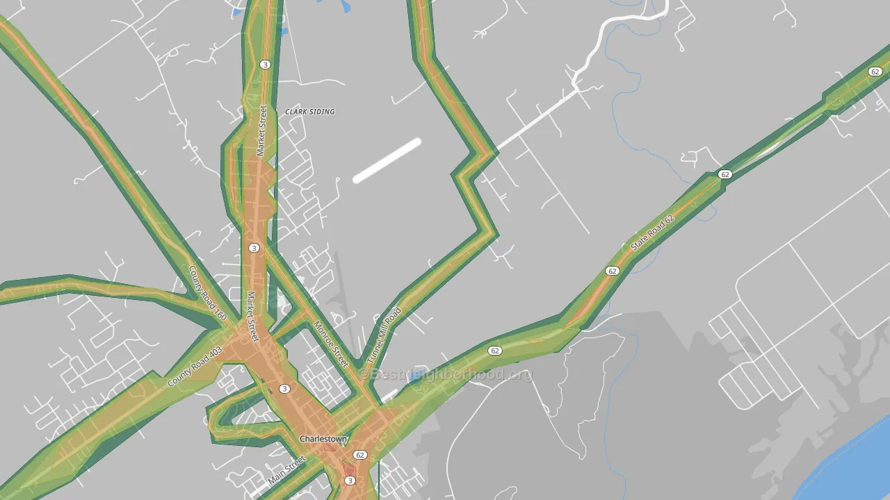 River Ridge, IN Map of Noise Levels in River Ridge