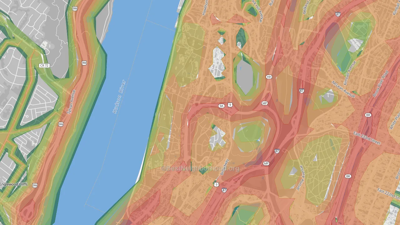 Riverdale, Bronx, NY Map of Noise Levels in Riverdale