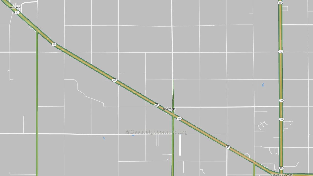 Riverdale, NE Map of Noise Levels in Riverdale
