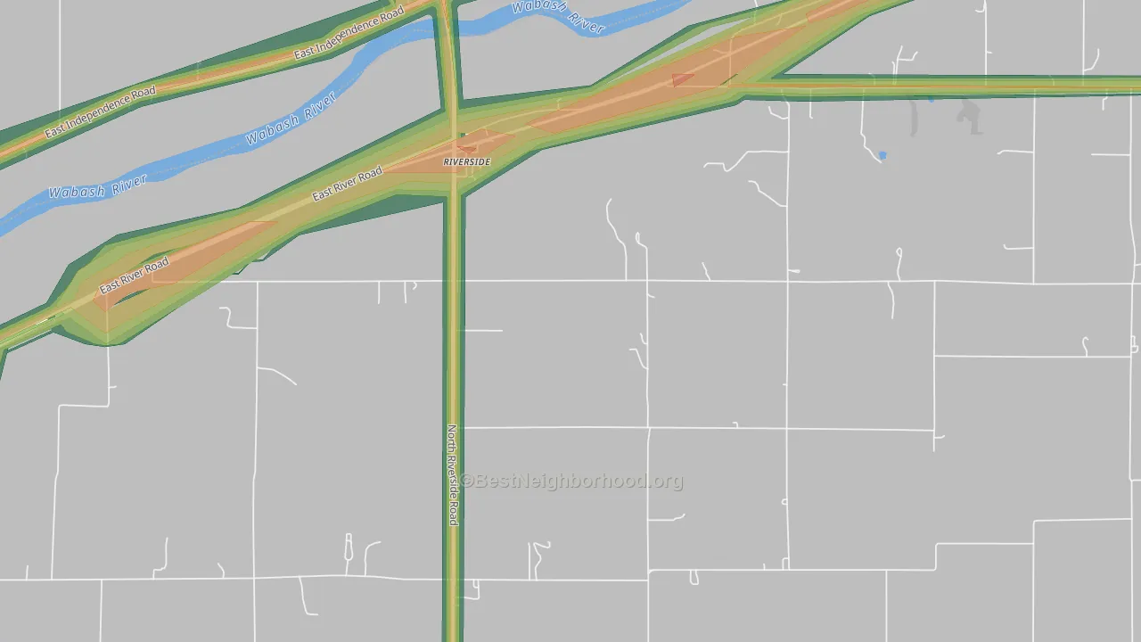 Riverside, IN Map of Noise Levels in Riverside