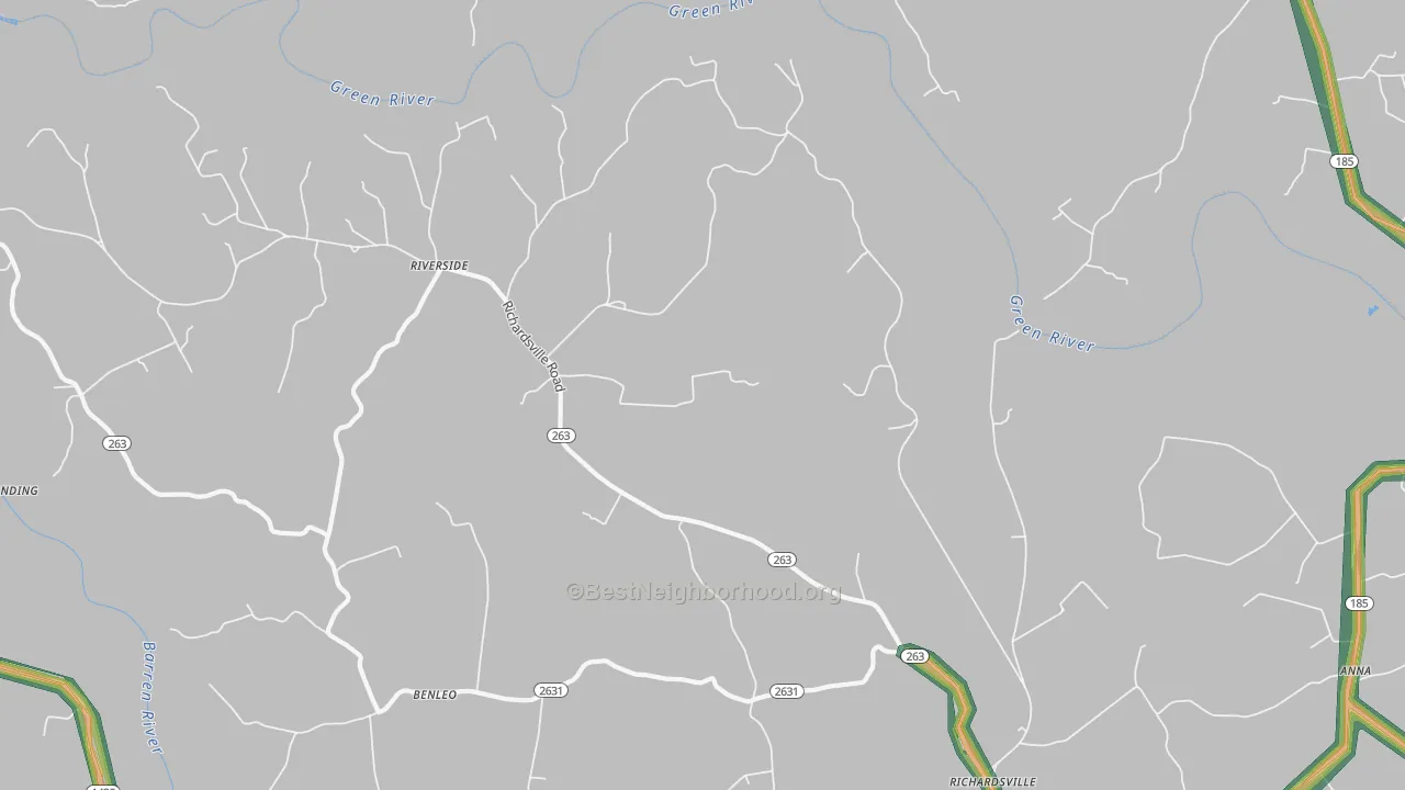 Riverside, KY Map of Noise Levels in Riverside