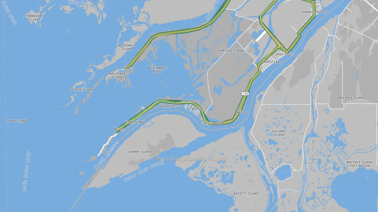 Riverside, MI Map of Noise Levels in Riverside