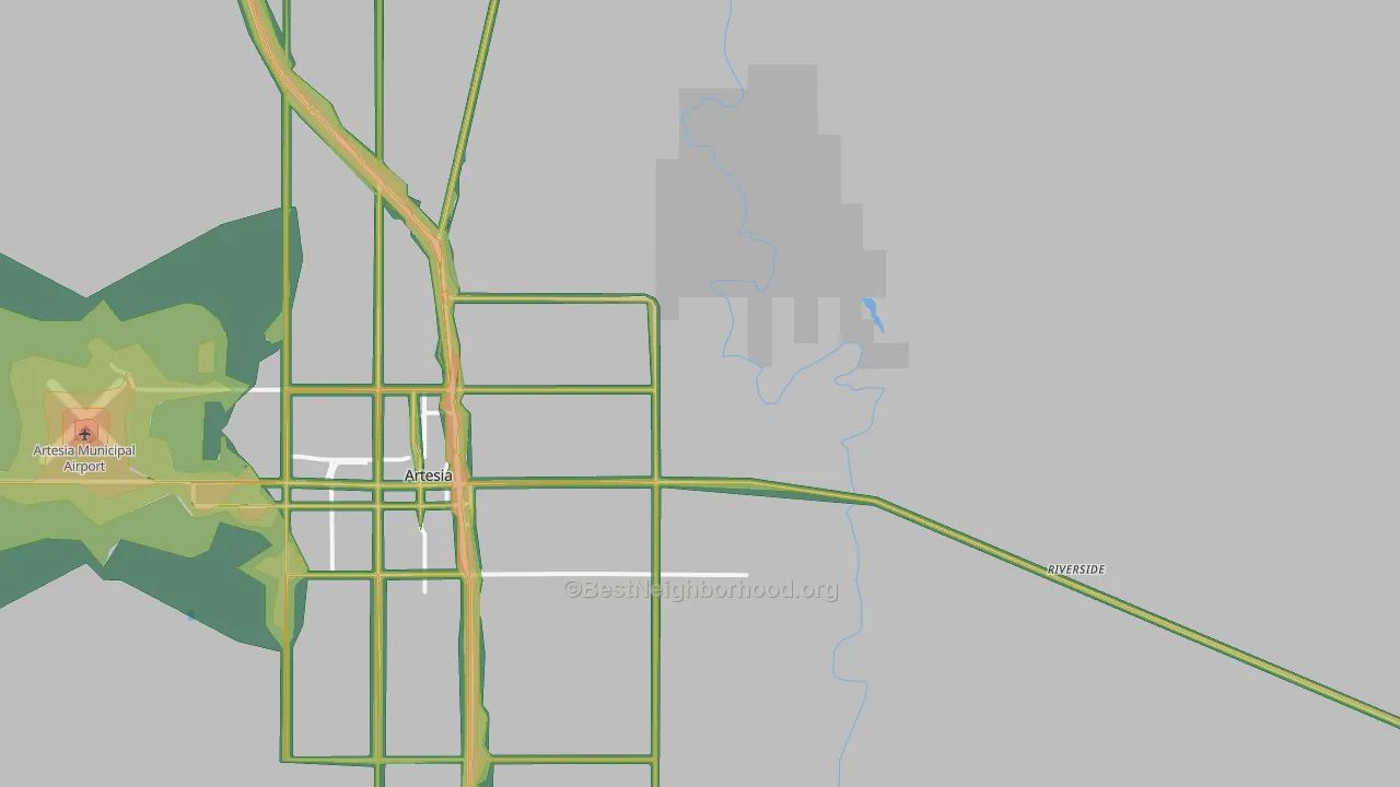 Riverside, NM Map of Noise Levels in Riverside