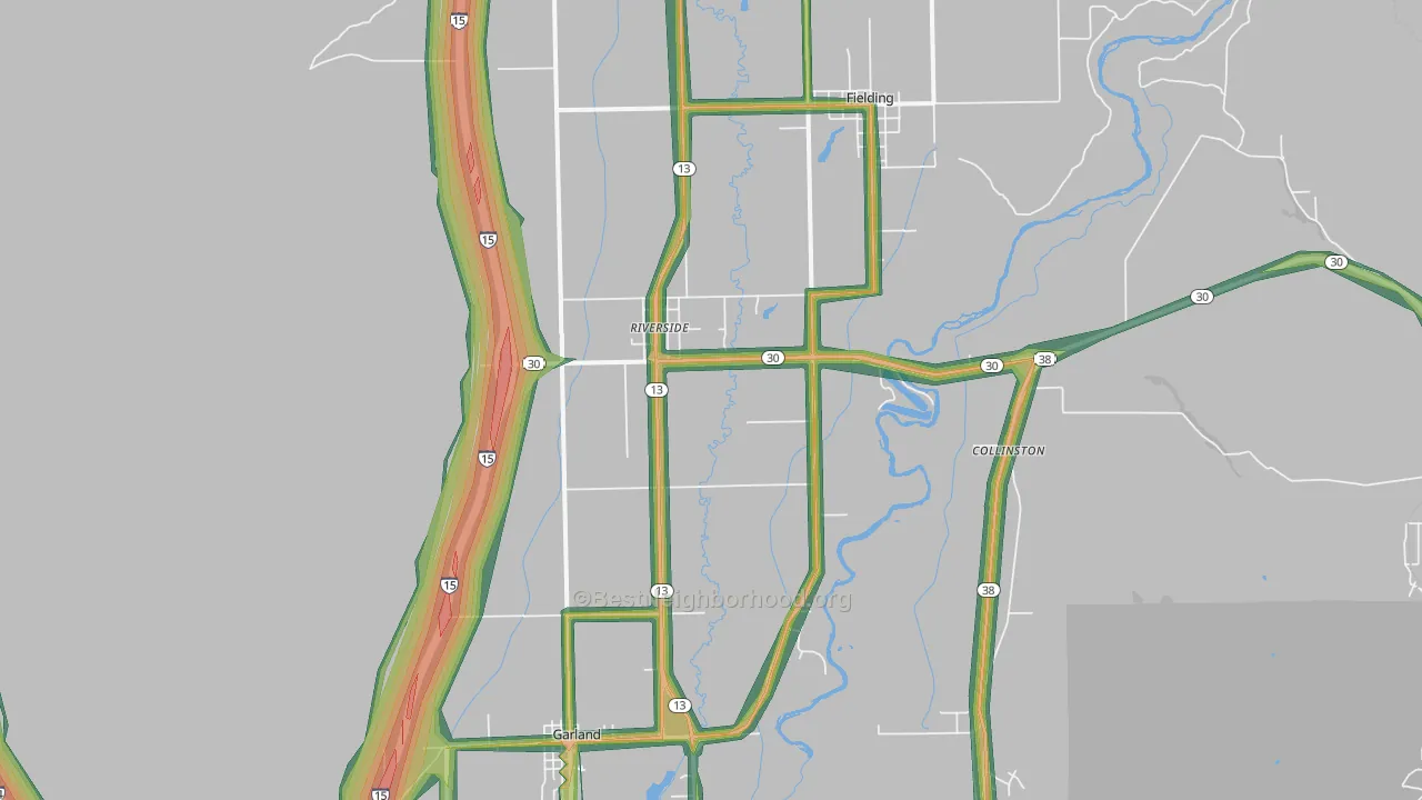 Riverside, UT Map of Noise Levels in Riverside