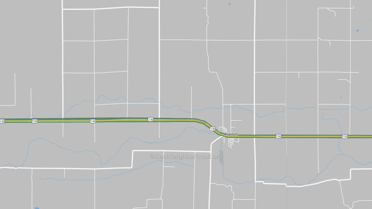 Riverton, NE Map of Noise Levels in Riverton