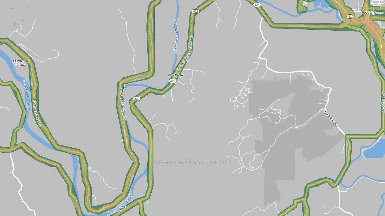 Riverton, OR Map of Noise Levels in Riverton