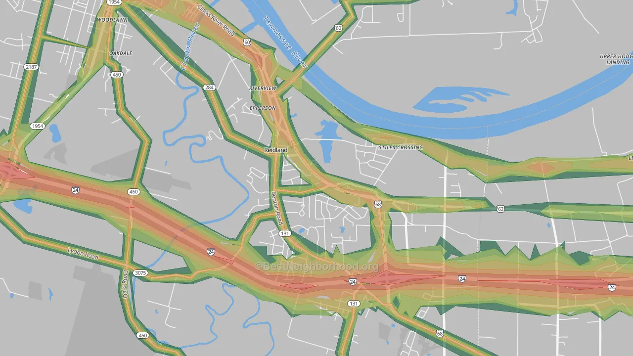 Riverview, KY Map of Noise Levels in Riverview