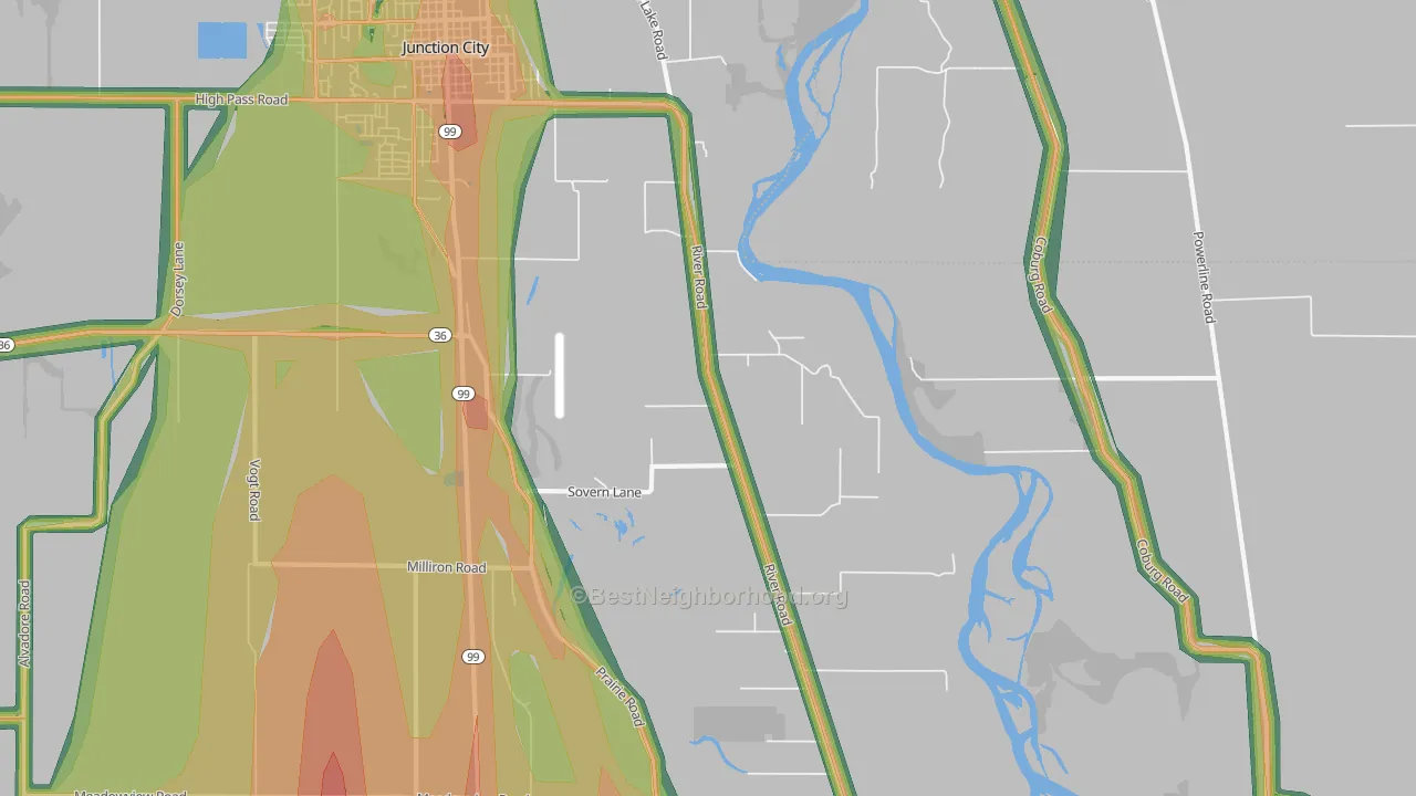 Riverview, OR Map of Noise Levels in Riverview