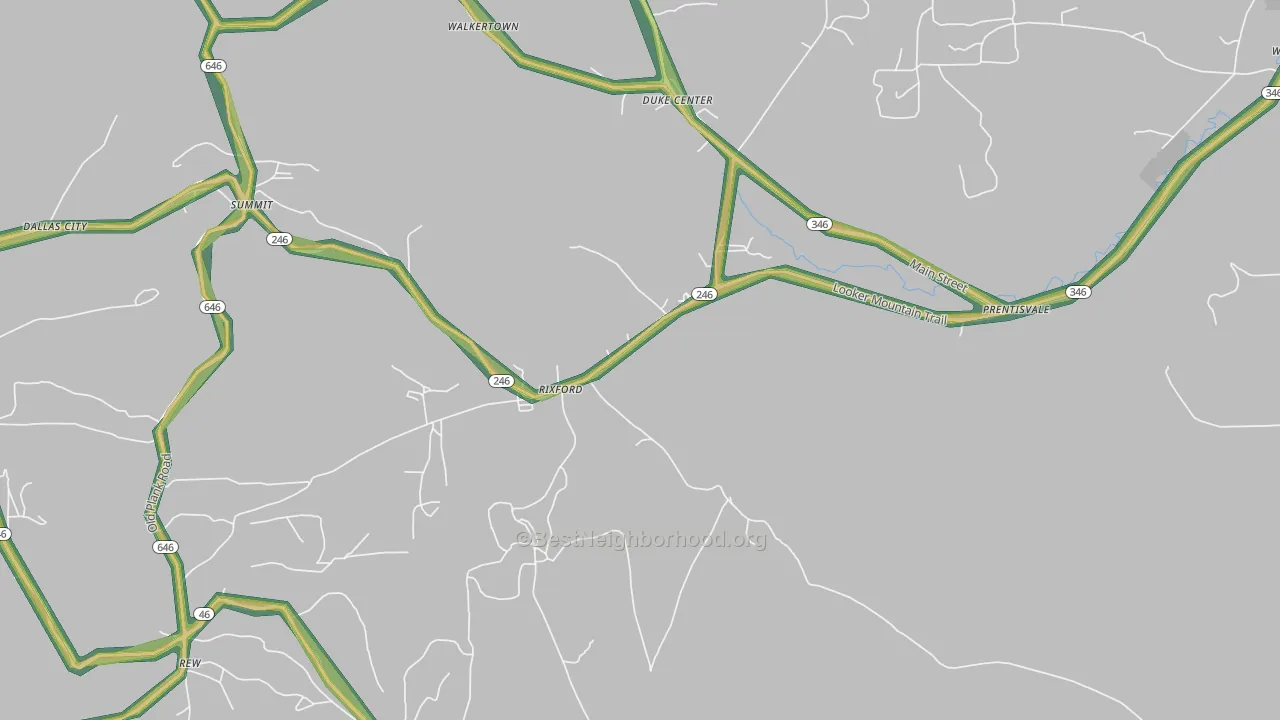 Rixford, PA Map of Noise Levels in Rixford