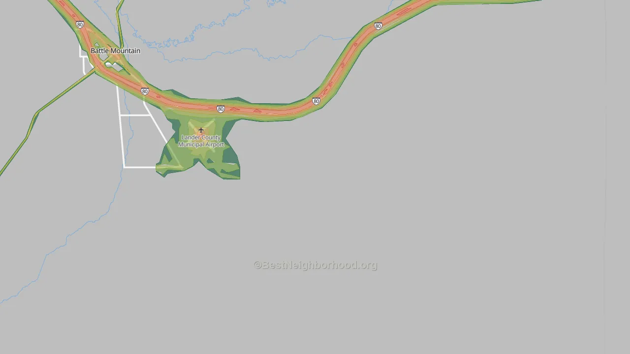 Rixies, NV Map of Noise Levels in Rixies