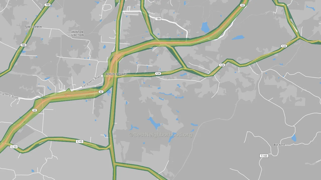 Roads, OH Map of Noise Levels in Roads