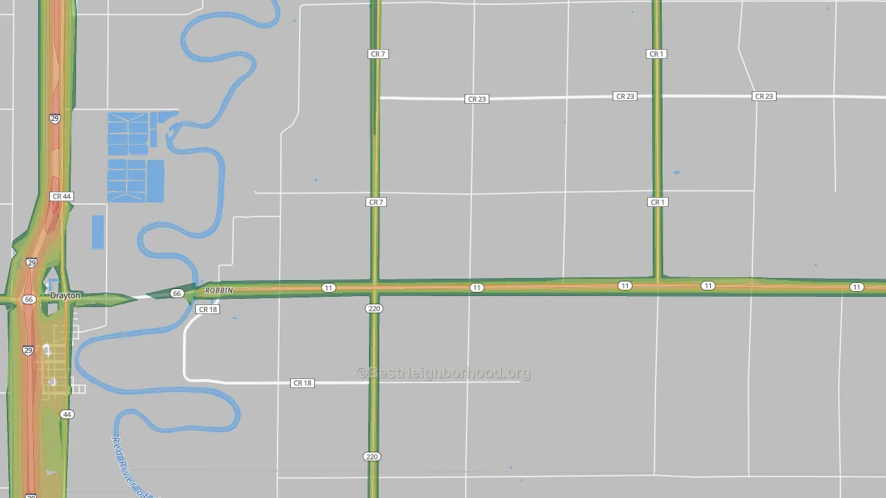 Robbin, MN Map of Noise Levels in Robbin