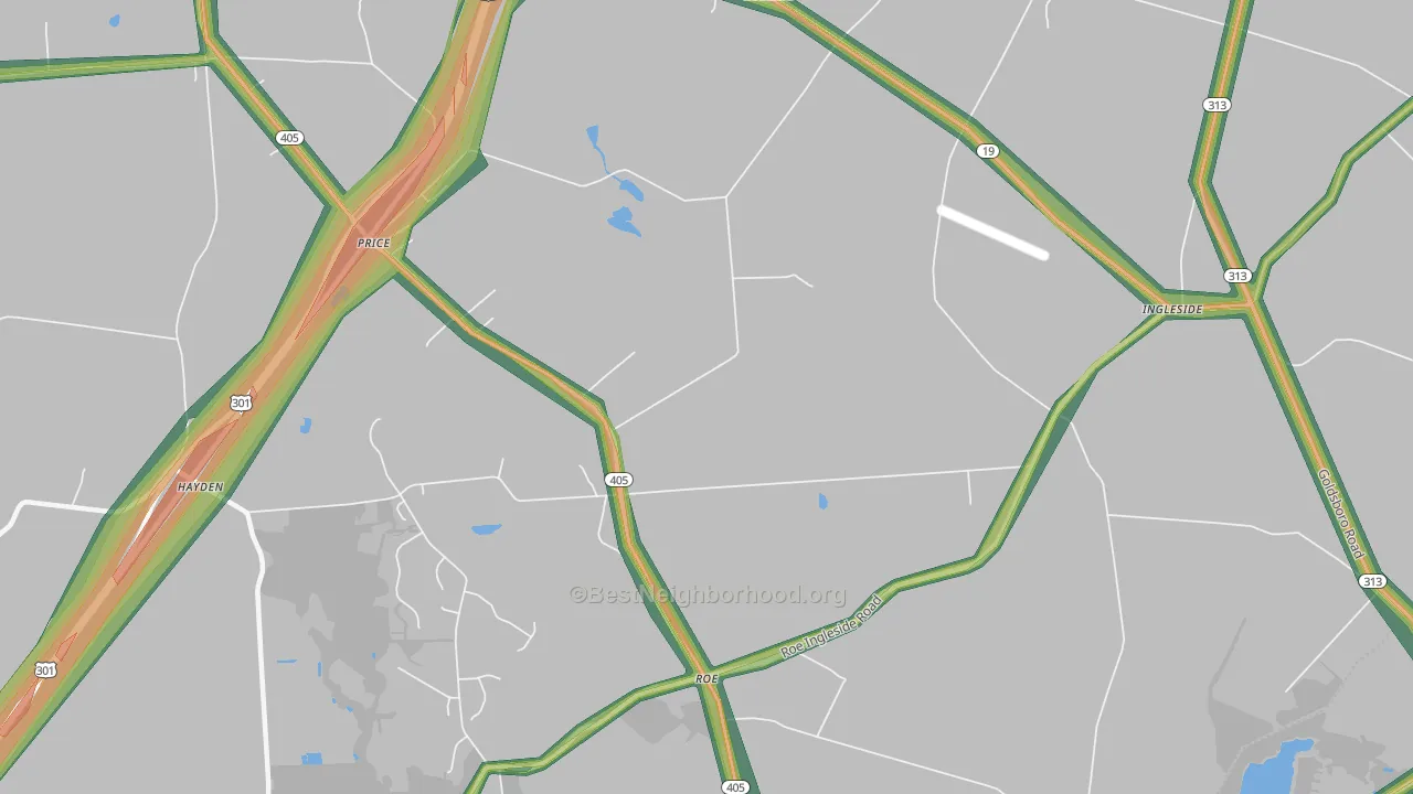 Roberts, MD Map of Noise Levels in Roberts