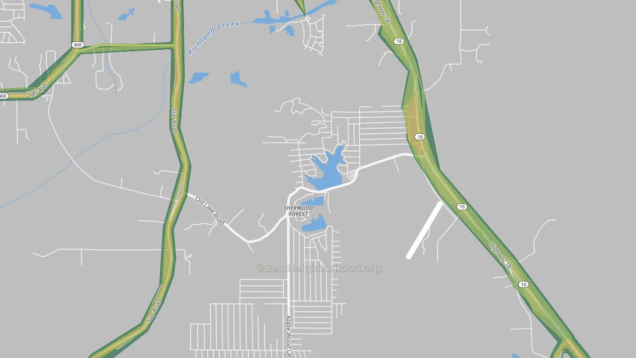 Robinhood, MS Map of Noise Levels in Robinhood